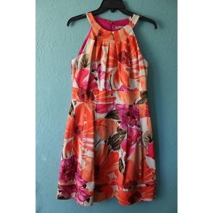 NWOT Eliza J Halter Neck Fit & Flare Floral Dress